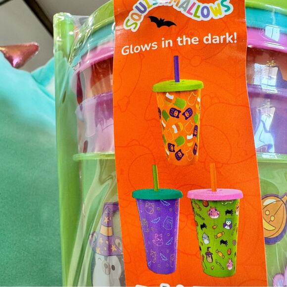 Squishmallows Glow In The Dark 3 Tumbler Set Squishmallow 12” Miles The Dragon - Picture 4 of 12